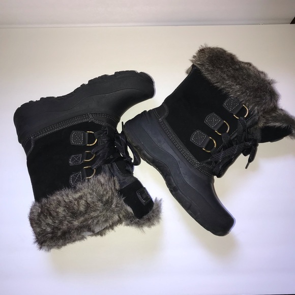 KHOMBU WATERPROOF FAUX FUR WINTER ANKLE BOOTS - Picture 8 of 8
